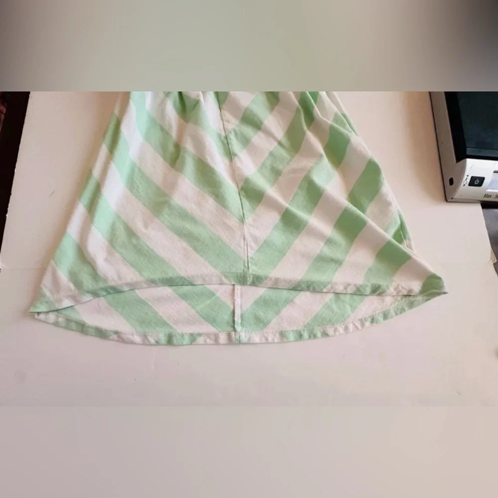 Gymboree Girls Fruit Punch Mint Chevron Striped Gem Knit Dress Size 6